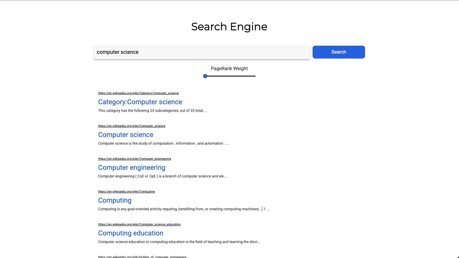 Search Engine screenshot